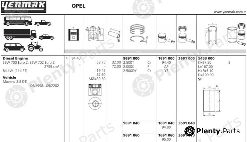  YENMAK part 3691000 Replacement part