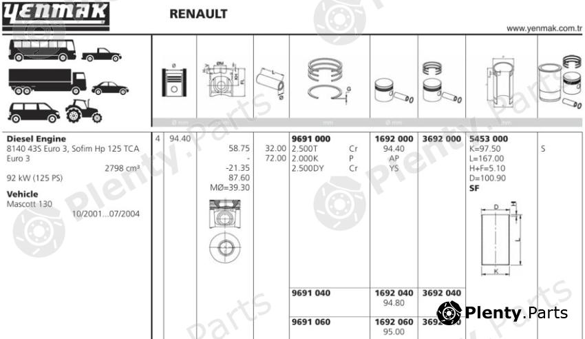  YENMAK part 3692.040 (3692040) Replacement part