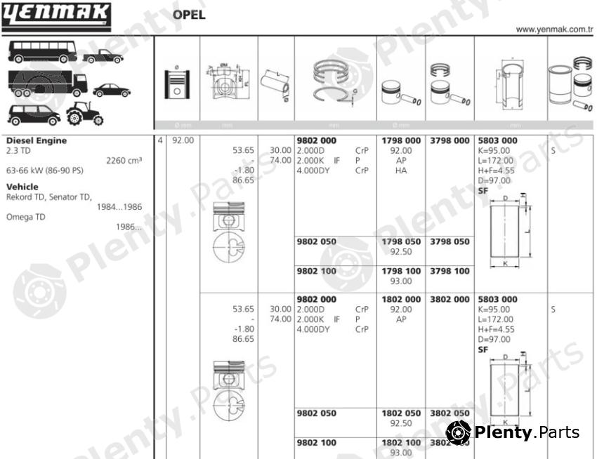  YENMAK part 3802.000 (3802000) Replacement part