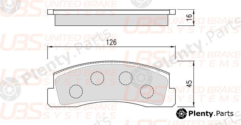 UBS part B1105003 Front Brake Pads LADA NIVA / CHEVROLET NIVA