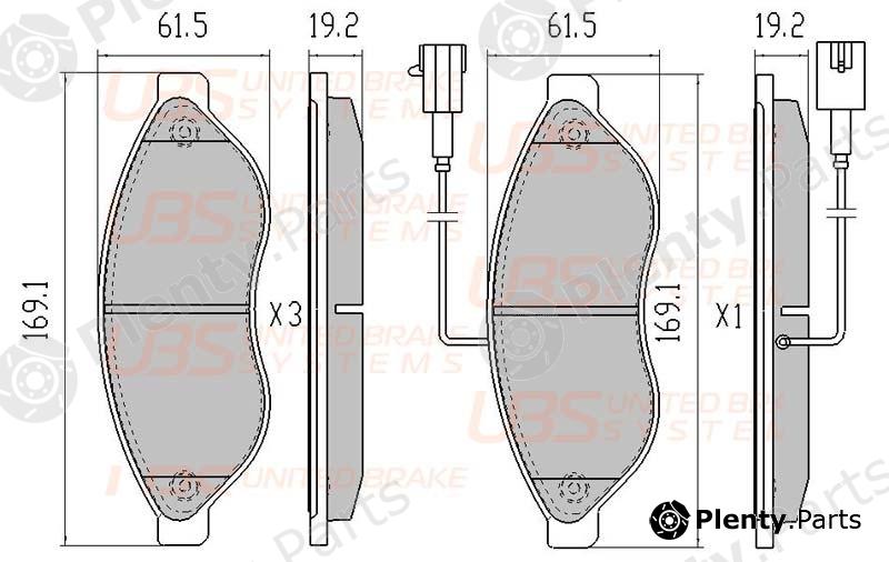  UBS part B1107059 Brake Pads CITROEN JUMPER / FIAT DUCATO / PEUGEOT BOXER