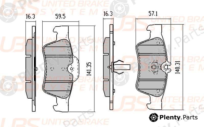  UBS part B1109004 Rear Disc Brake Pads Mercedes-Benz CL, CLS, E-Class, S-Class, SL