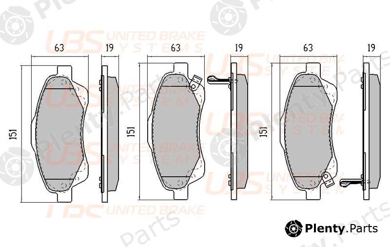  UBS part B1110035 Brake Pads Toyota Avensis / Corolla Verso