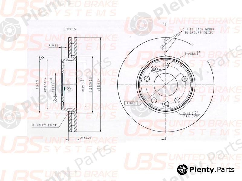  UBS part B2105031 Brake Disc Renault Fluence/Laguna/Megane