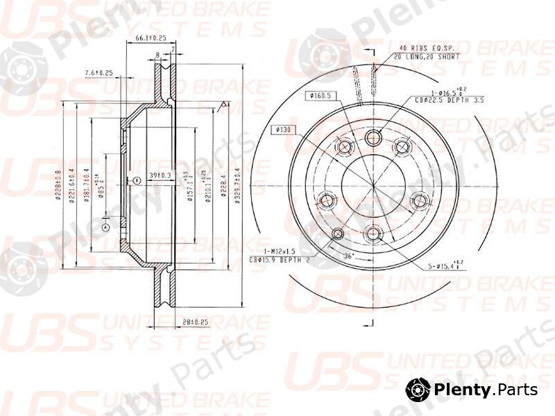  UBS part B2202019 Brake Disc Audi Q7/VW Touareg/Porsche Cayenne