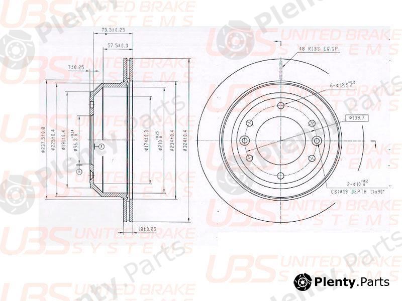  UBS part B2203015 Rear Brake Disc HYUNDAI H1/STAREX 08-