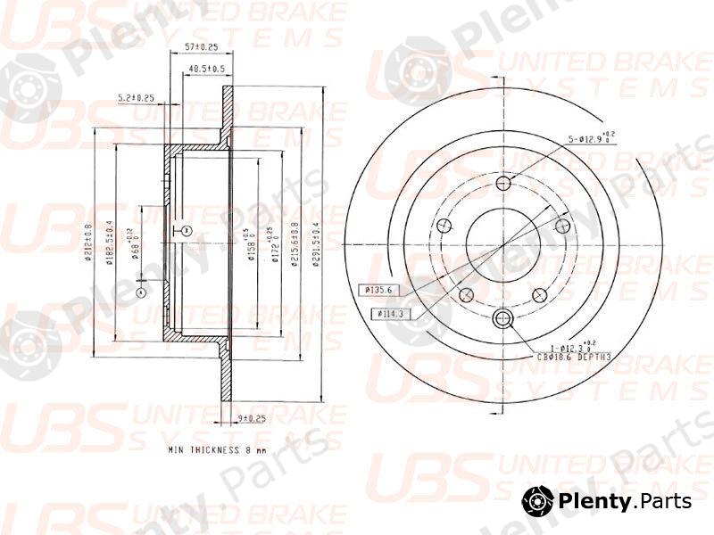  UBS part B2205036 Brake Disc Nissan Juke / Qashqai