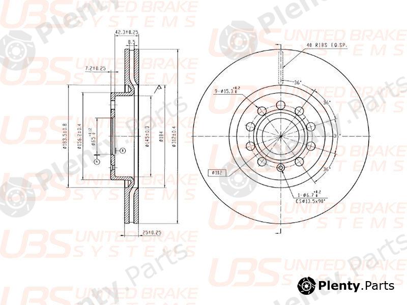  UBS part BP2102003 Front Brake Disc