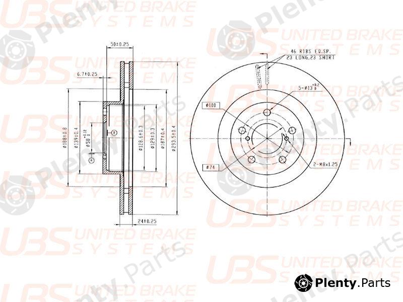  UBS part BP2116001 Brake Disc Front UBS BP2116001