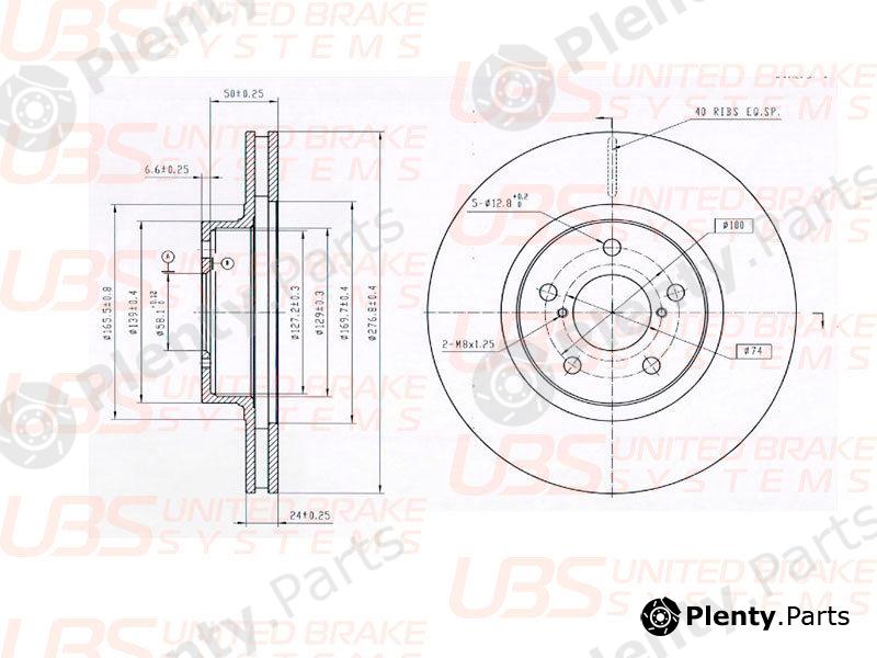 UBS part BP2116002 Premium Front Brake Disc Subaru Forester / Impreza / Legacy