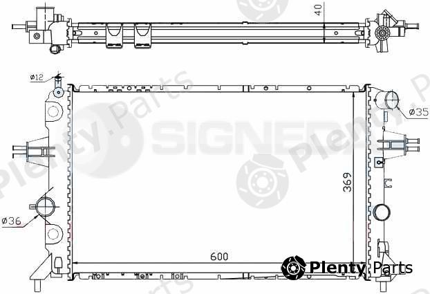 SIGNEDA part RA63249A Radiator for Opel Astra G 1.7 TD / DTI Manual Transmission