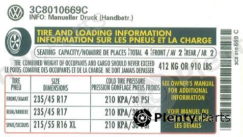 Genuine VAG part 3C8010669C Replacement part